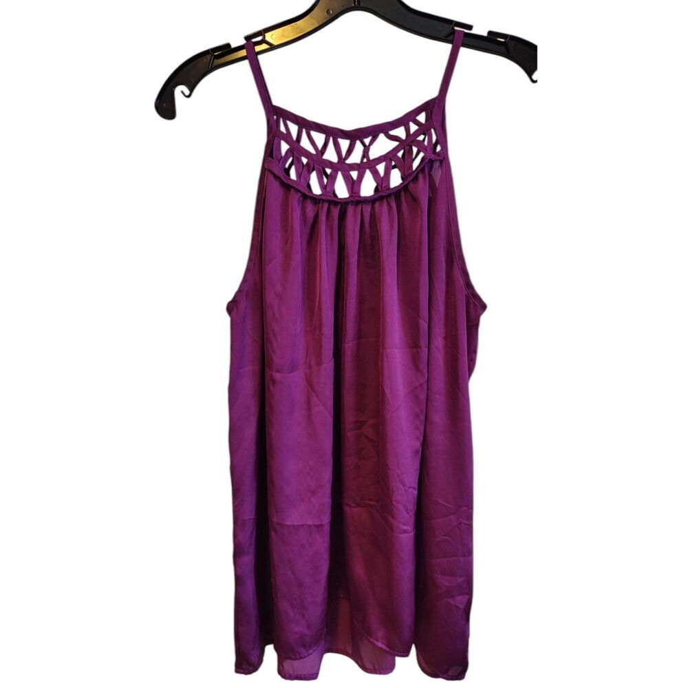 BISOU BISOU Purple Silky feel Cami Dress Top